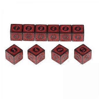 4-10pack 10xMulti Sided Dadi acrilici per tavolo da tavolo gioco di ruolo rosso