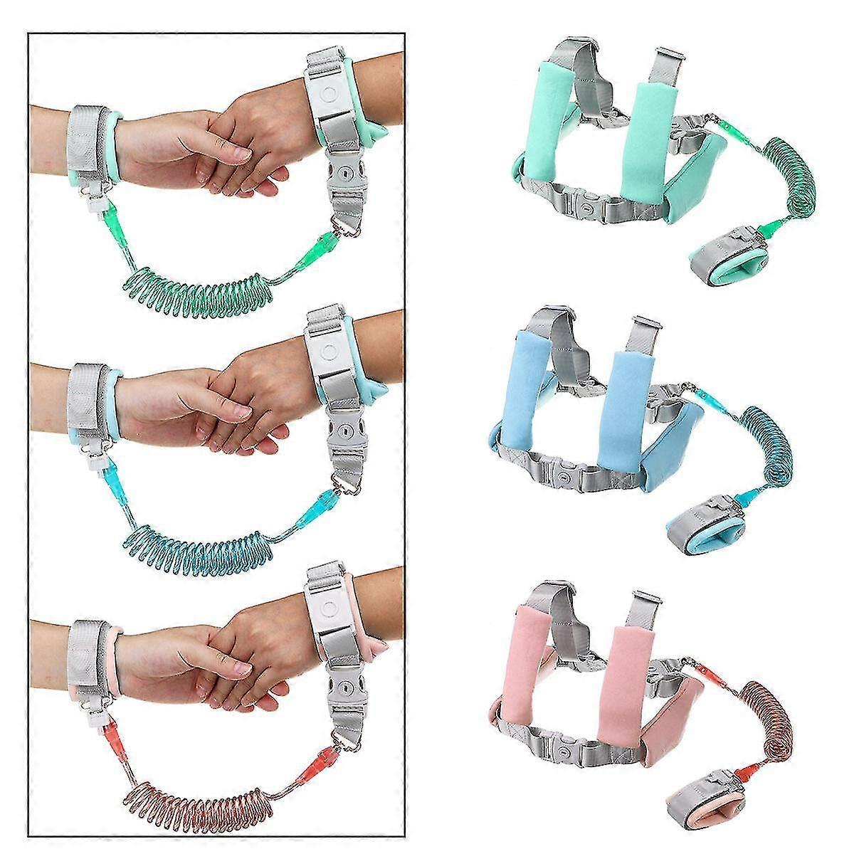 2-In-1 Anti-lost Safety Wristband with Induction Lock, Leash Strap and Traction Rope for various brands, available in 1.5m, 2m, and 2.5m len