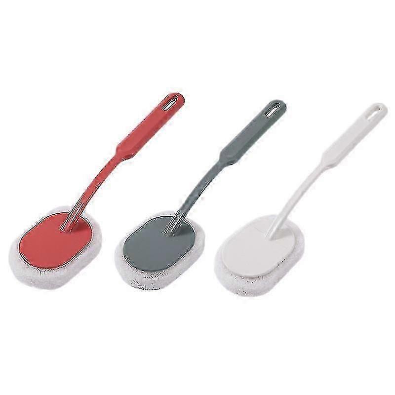 30X11.5cm Colorful Sponges & Scouring Pads 3 Pcs Multifunctional Sponge Brush Long Handle Cleaning B
