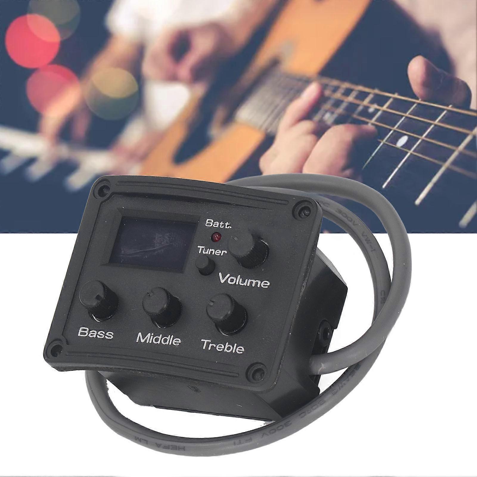 Ukulele Vorverstärker Verstärker Equalizer LCD-Bildschirm 3 Band Ukulele Tonabnehmer Vorverstärker Equalizer 
