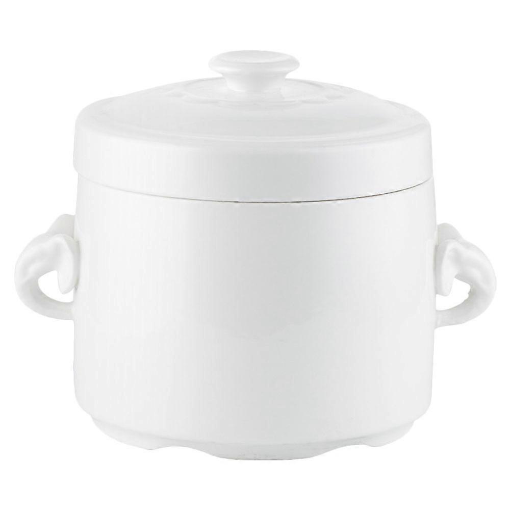 Ceramic Stewing Pot for Cooking 1Pcs White Water-Proof Design