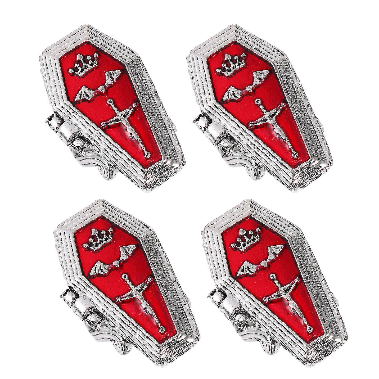 Halloween Ring Gothic Style Ring Cross Bat Finger Decor Assorted Color 4Set