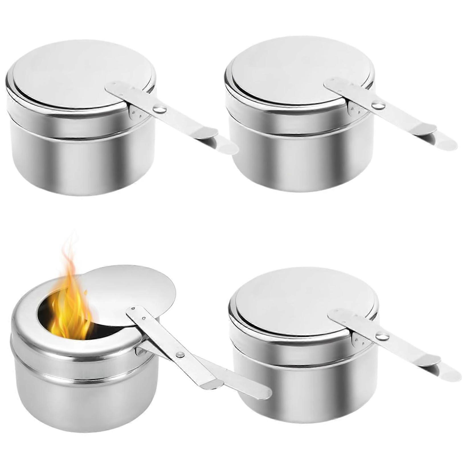 Edelstahl fuel holder 4PCS Chafing wick holder with cover and portable handle easy to clean Chafing Dish Guard for Home Camping Picnic outdoors