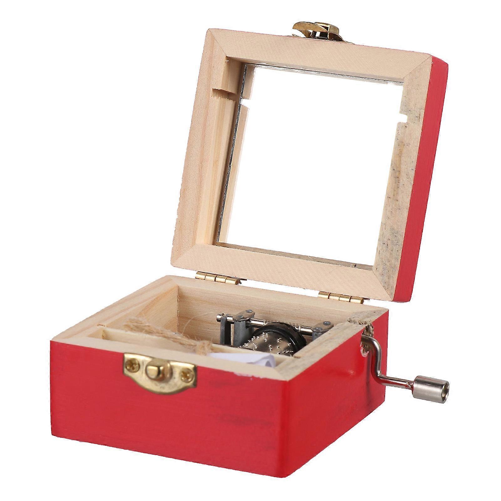 Ornaments Music Box Red Square Plays Music For Christmas present Item 1Set