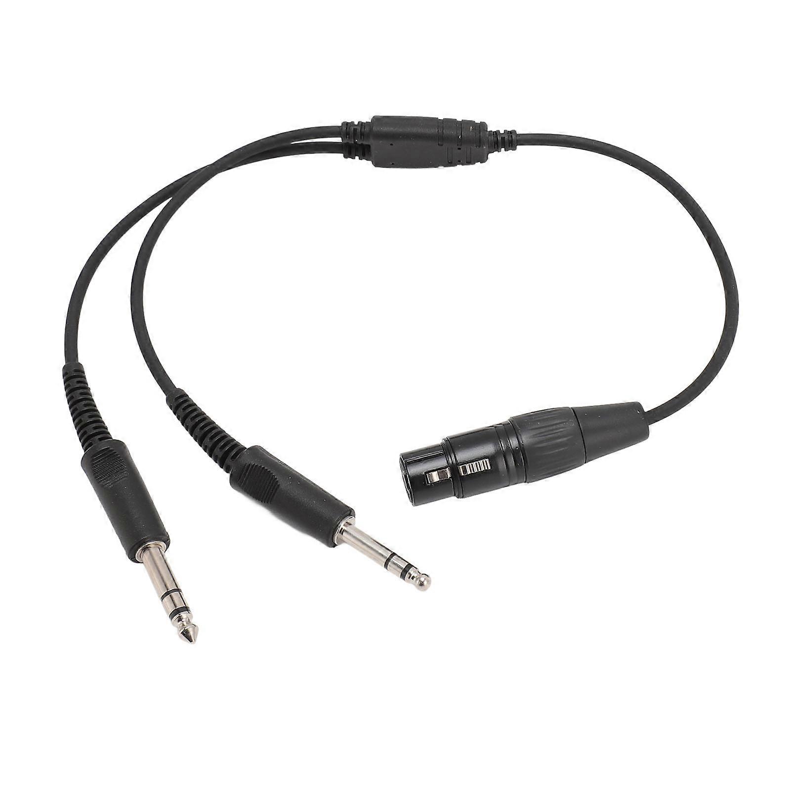 Aviation Headset Adapter XLR 5 Pin to Dual GA Plug Y Splitter for Airbus