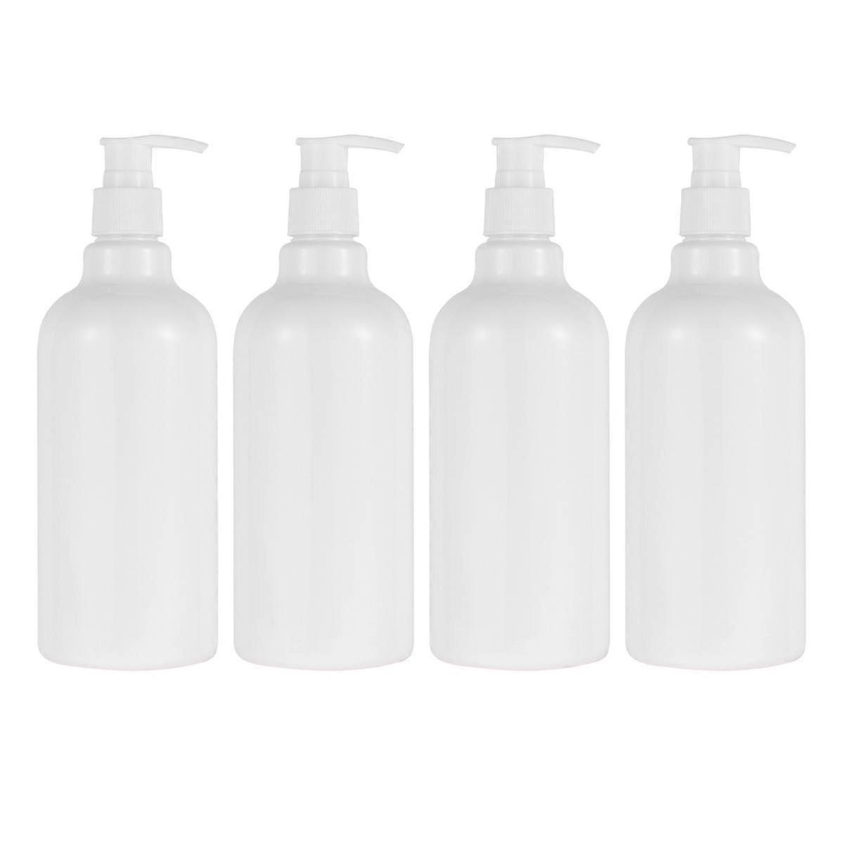 4PCS 500ml Refillable Pump Bottles for Oil, Liquid, Makeup (White)