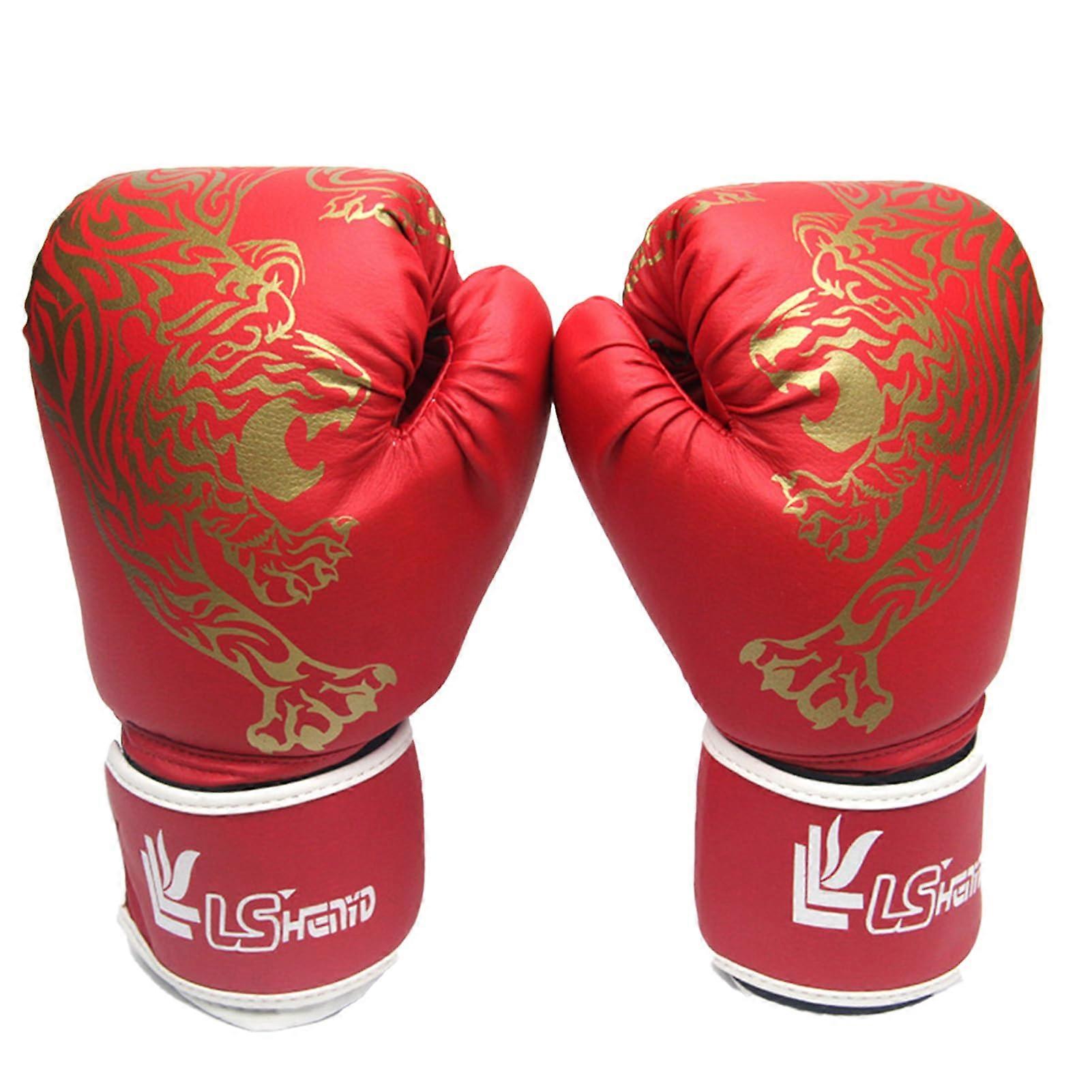 Box training gloves, boxing gloves, Uni, printed leather, suitable for adults and children