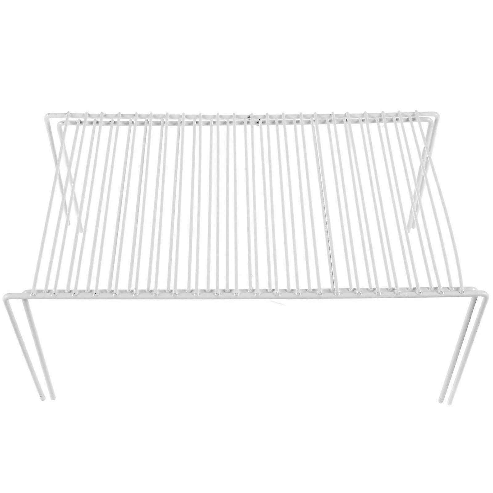 Cupboard Shelf Organizer Kitchen Shelf Organizer Rectangular Sleek Finish Extendable Iron 1Pcs