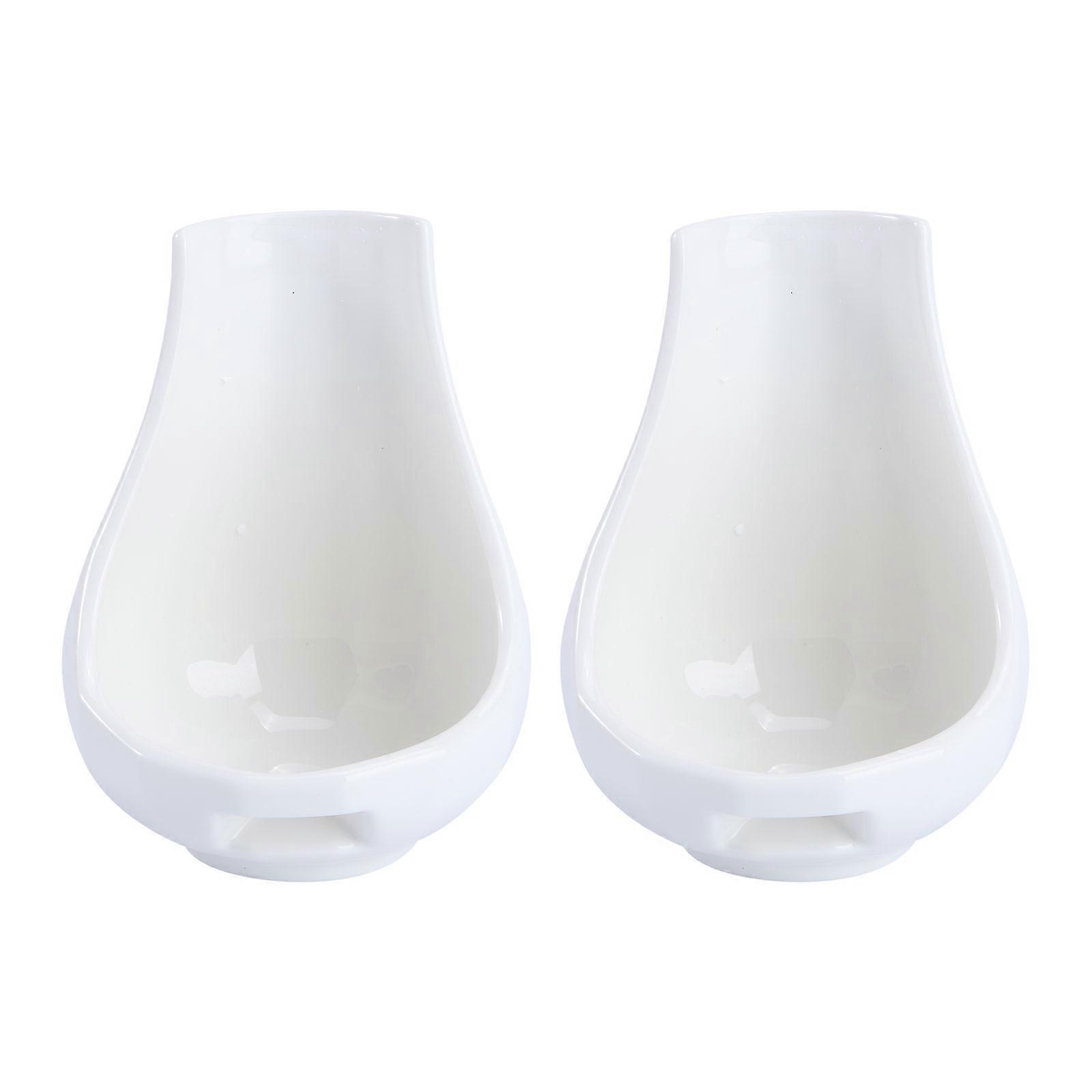 Ceramic Spoon Rests for Kitchen Use 2pcs White Ceramic Kitchen Utensil Holder Easy to Clean