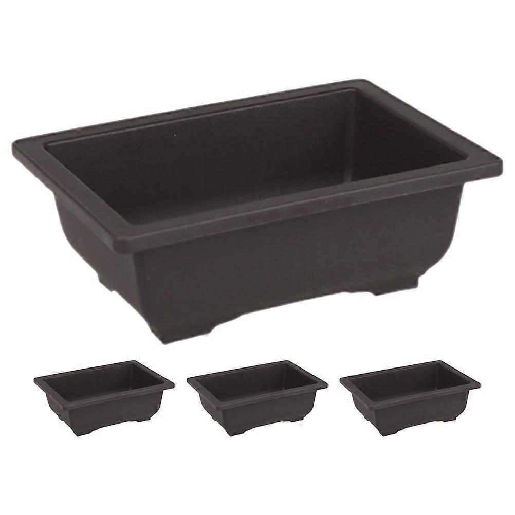 Windowsill Flower Box Rectangular Bonsai Pot Outdoor Use Large Capacity 4Pcs