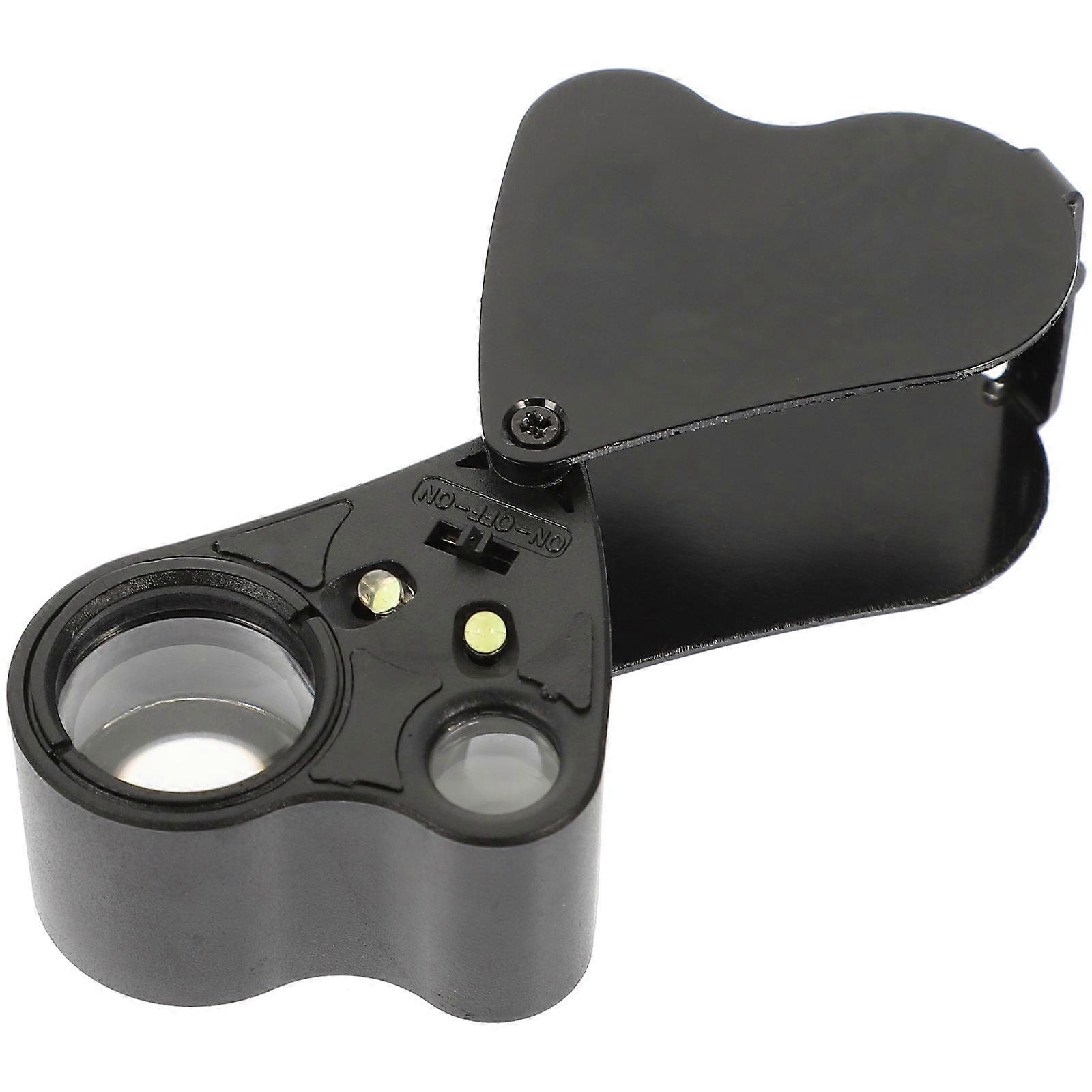 Portable Lighted Magnifier Foldable For Horticulture And Stamp Collecting Abs 5X3.6Cm 1Set