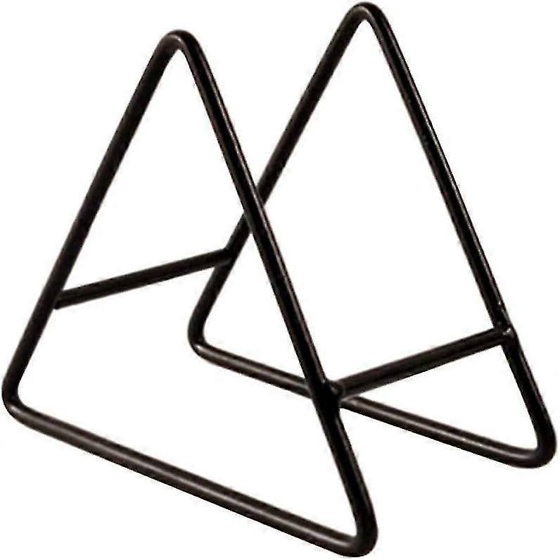 Coaster holder ,triangle design metal rack holder storage for both round square coasters ,black p