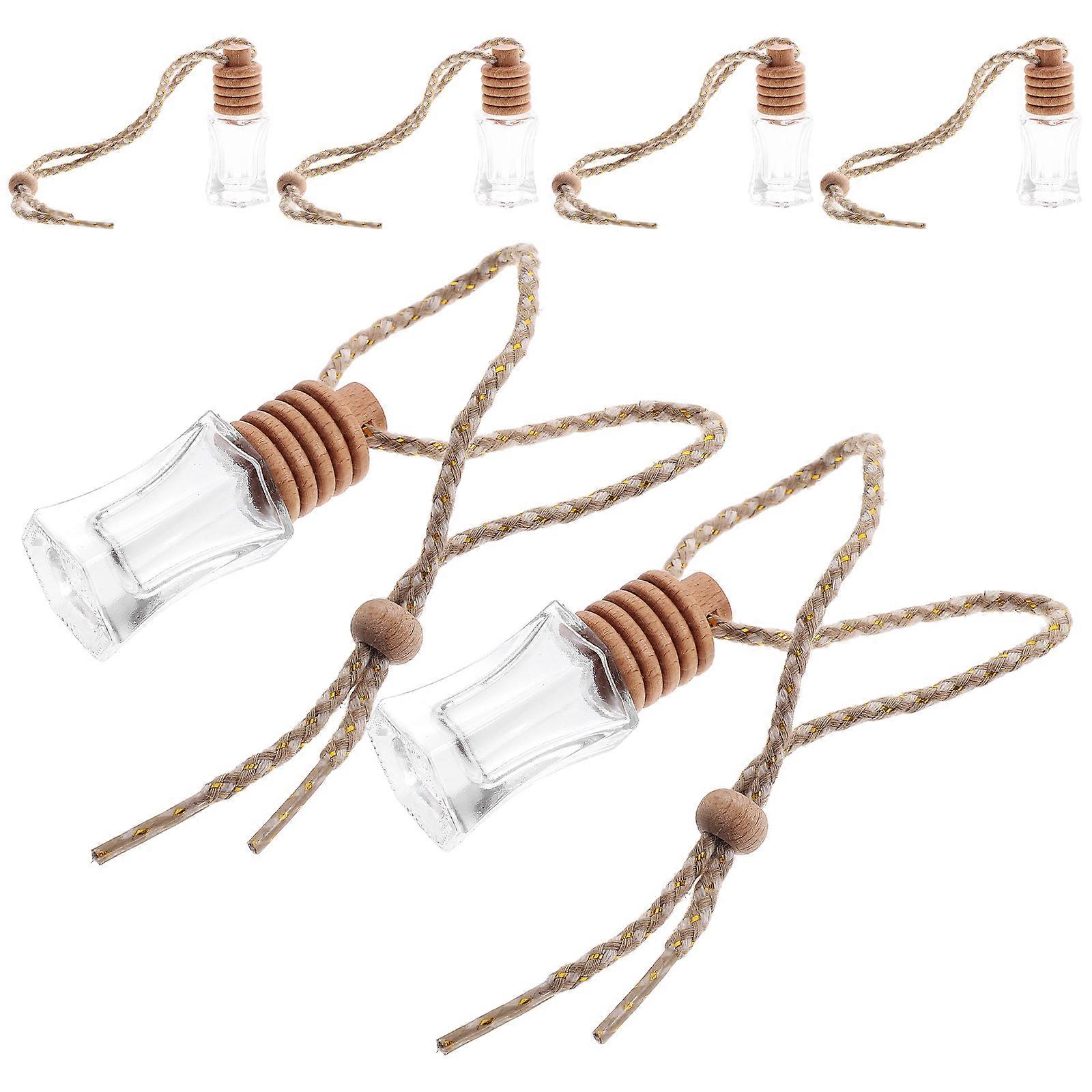 6pcs Empty Car Air Freshener Diffuser Bottles Transparent DIY Oil Perfume Containers for Aromatherapy Hanging Aroma Dispenser