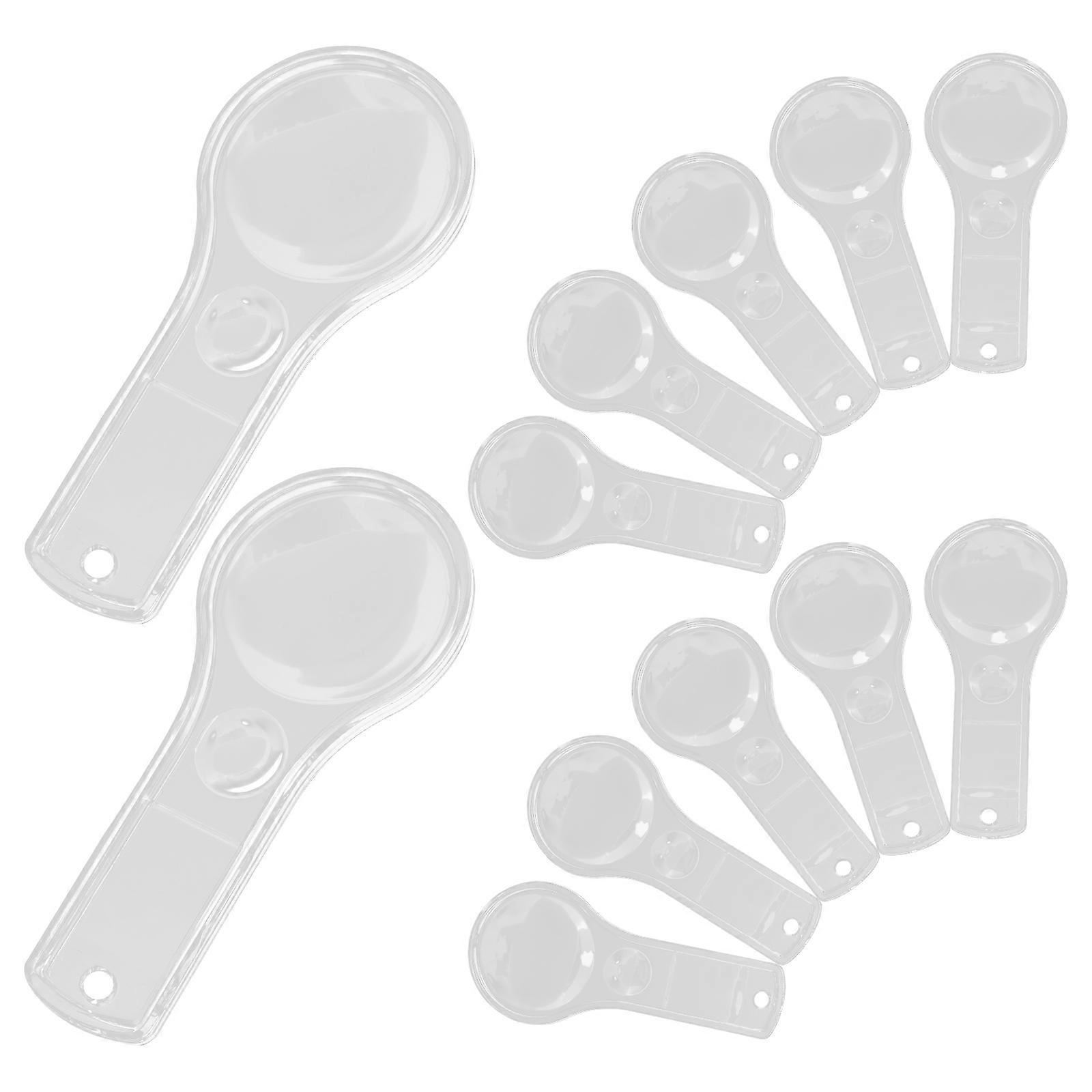12pcs Lightweight Handheld Magnifying Glass for Elderly – High Magnification Tool for Reading, Nature Exploration and Educational Use