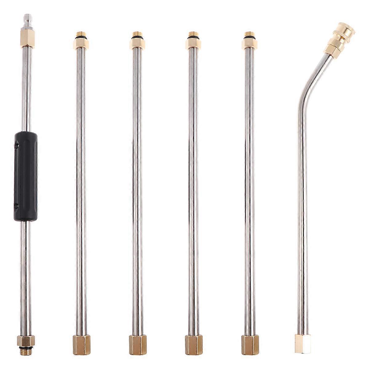 Extension Pole For Pressure Washer Adjustable Length Lawn Cleaning Silver 6Pcs