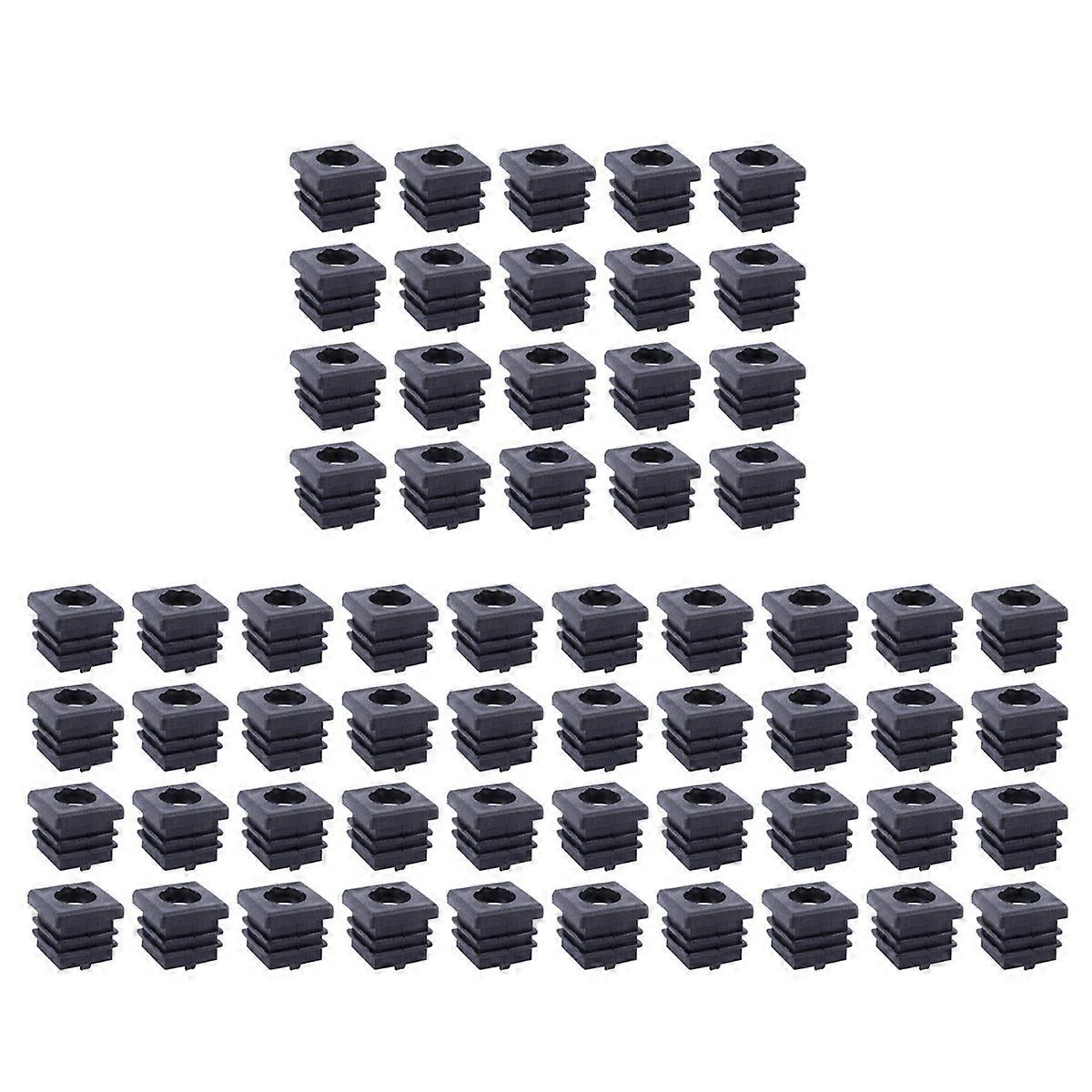 Square Tubing Pipe End Caps Insert Plugs M8 Thread 20x20mm Black