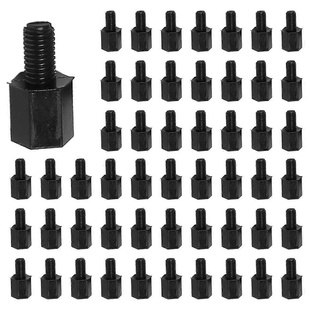 100x Motherboard Hex Standoff Threaded Spacer M3 Thread 6+6mm Black