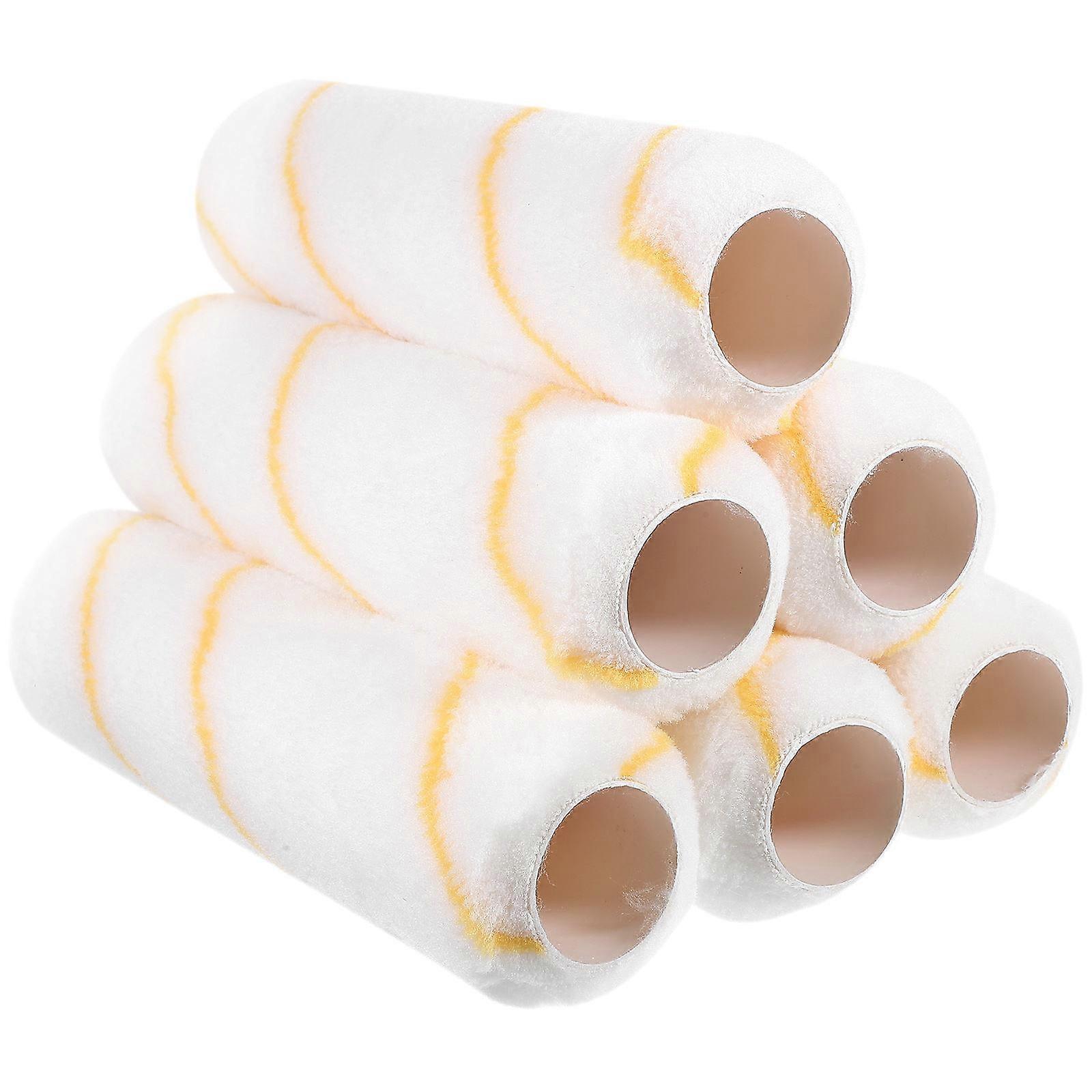 Ο κύλινδρος βαφής καλύπτει την υφή του κυλίνδρου βαφής Κάλυψη μεγάλης περιοχής Προμήθειες ζωγραφικής τοίχων Ίνες πολυεστέρα 6Pcs