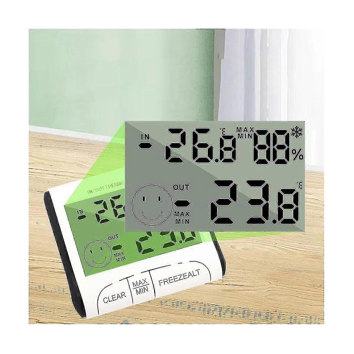 Digital Lcd Indoor Mini Temperature Humidity Meter Sensor With Probe A