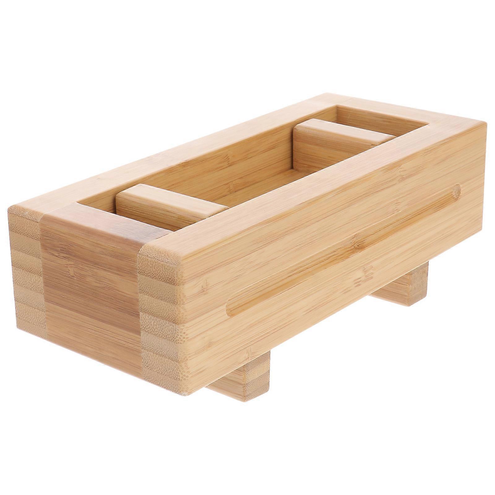 Sushi Rice Roll Mold Sushi Press Mold Bamboo Wood Rectangular Diy Sushi Making Tool 1Set