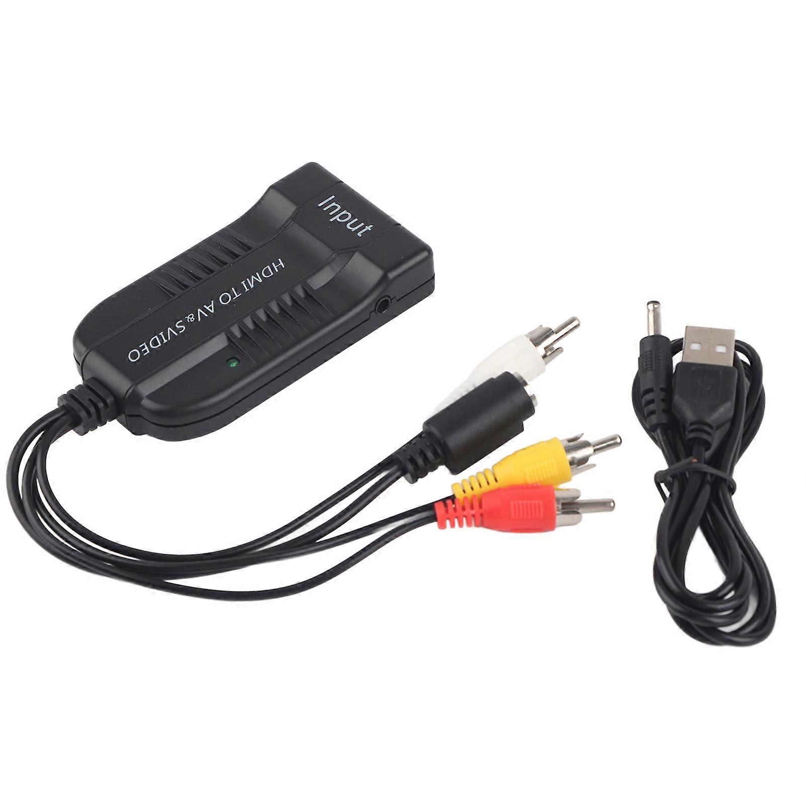 HDMI to Male Adapter for AV/CVBS/S-Video, Composite Video o Cable, 1080P Converter