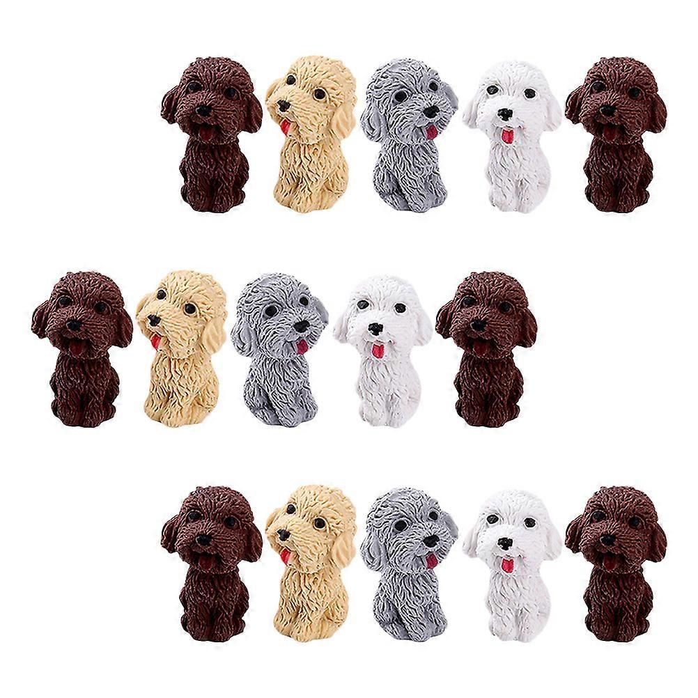 Cartoon Eraser 16Pcs Assorted Color Rubber Material with Adorable Design for Kids Use