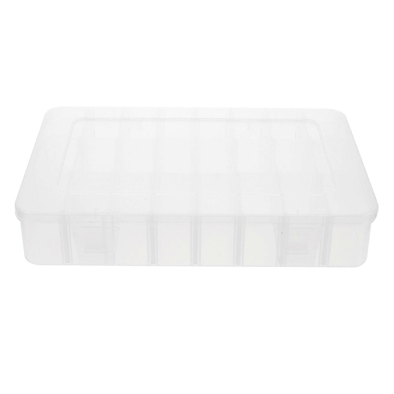 Compartment Bead Box Transparent Rectangular Shape Portable For Travel Home Organization Jewelry Crafts 1Pcs