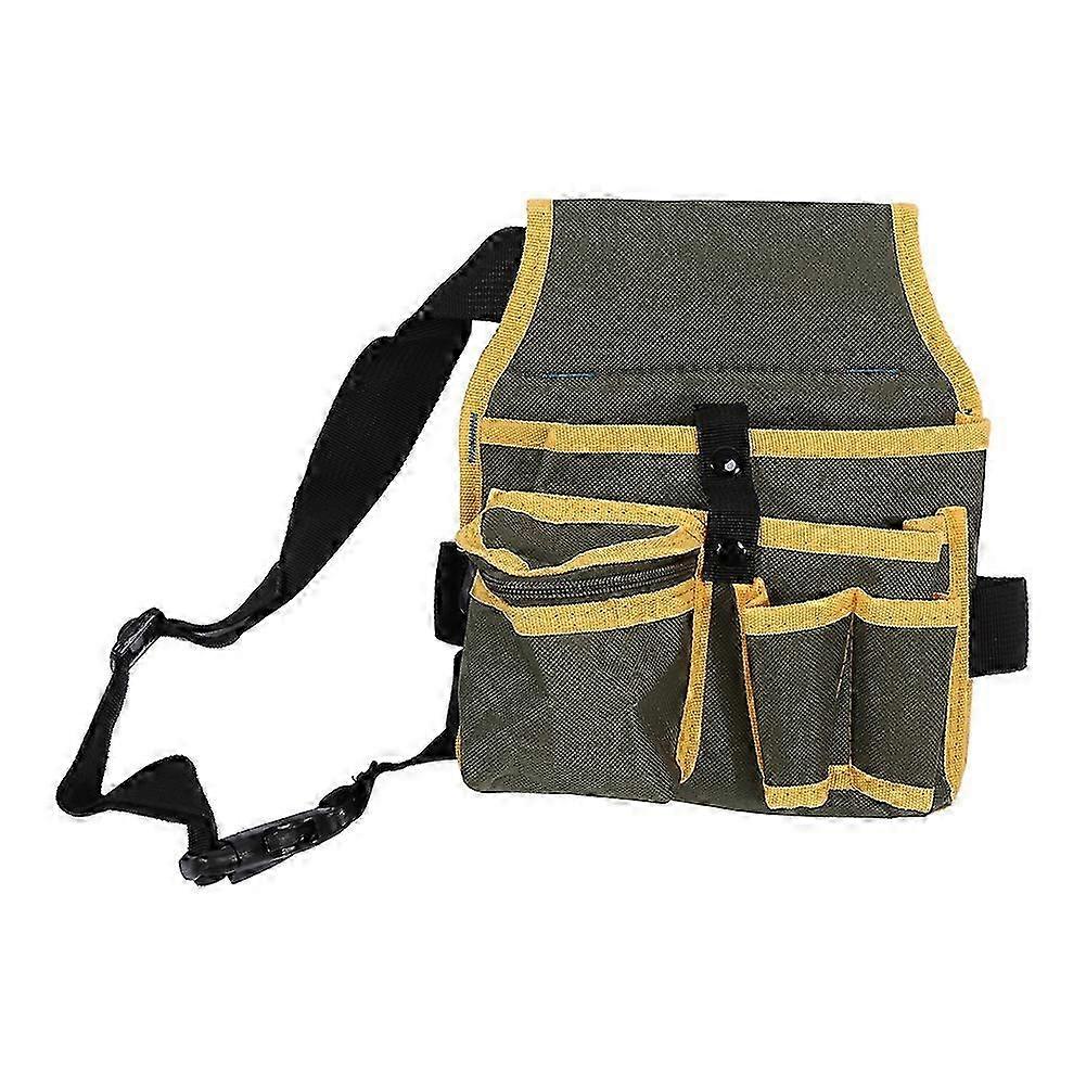 Versatile Multi-Pocket Canvas Bag for Electricians with Belt Hardware for Tools and Machinery
