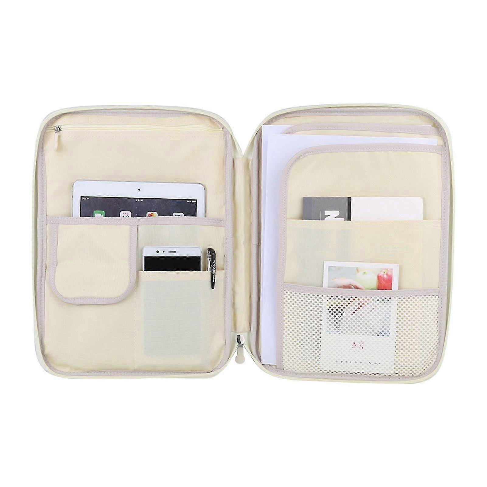 A4 Document Bag File Folder Portfolio Organizer Computer Notebook Zippered Case (Black)