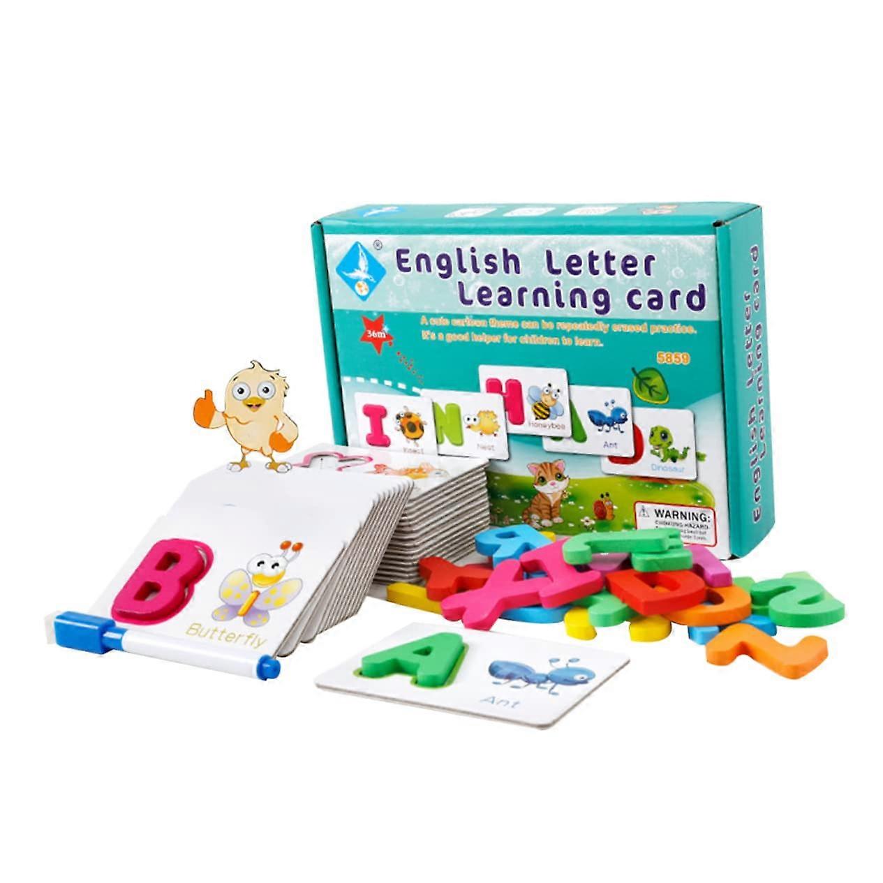 Children's Educational Toy Set for Toddlers, Interactive Spelling Game with Alphabet Cards, Cognitive Learning Toy for Birthday Party Bags