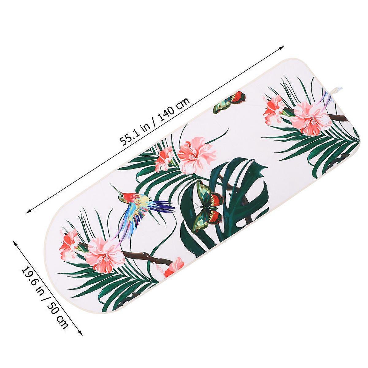 Ironing Padding Cover Heat-Resistant Digital Printing Green Leaf Bird 140x50cm Home Use 1Pack