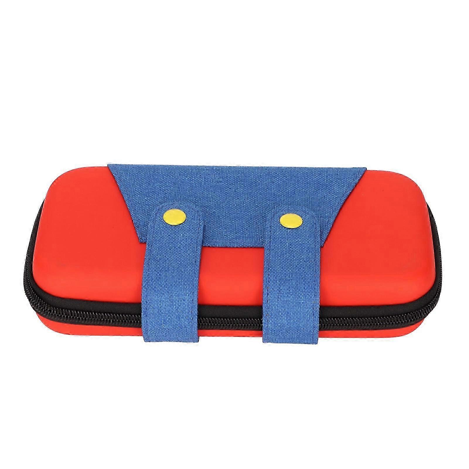 Carrying Case for Game Consoles Accessories - EVA Travel Bag with Double Zipper Compartment in Red and Blue for Switch Lite