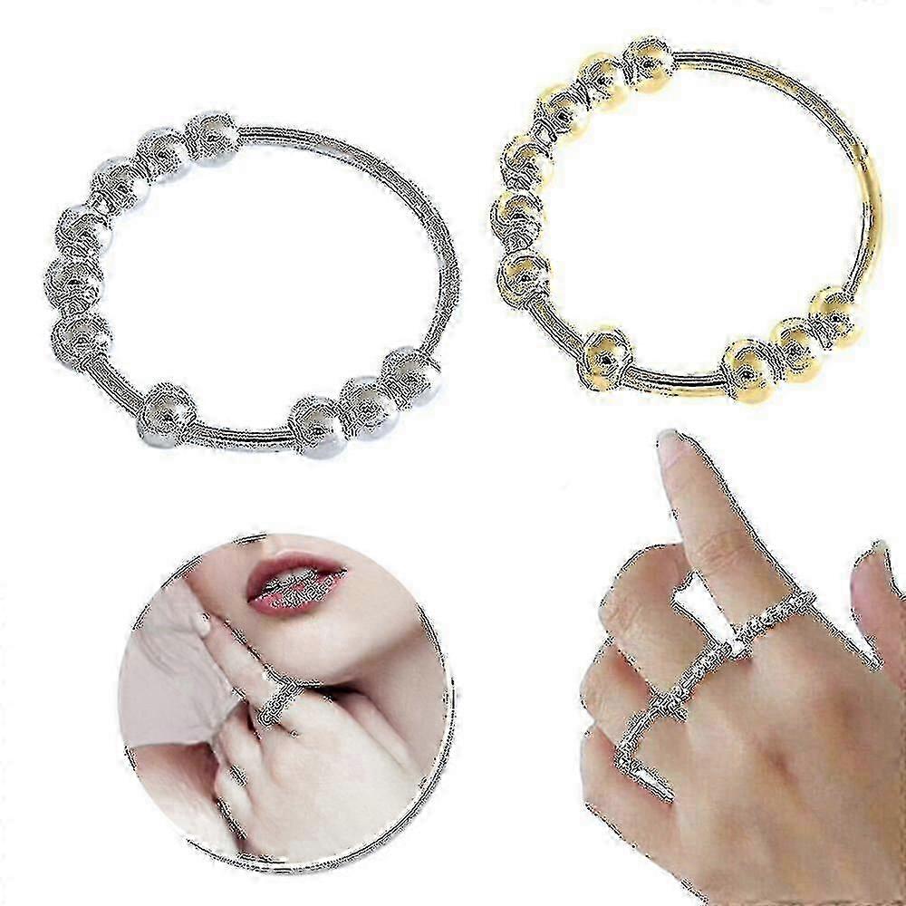 Rotatable Beaded Finger Ring Anti-stress Anxiety Gift