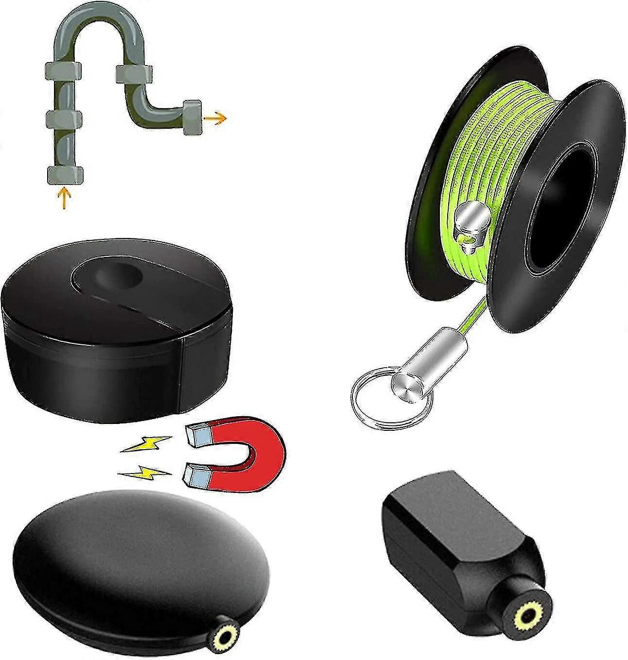 Wall Mounted Magnetic Wire Threader with Puller and Holder