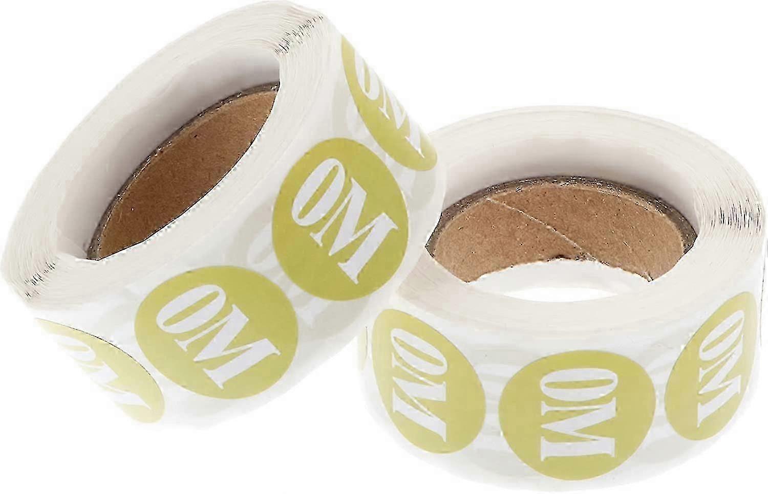 2 Rolls of Infant Apparel Size Round Stickers Adhesive Size Labels (0 Months)