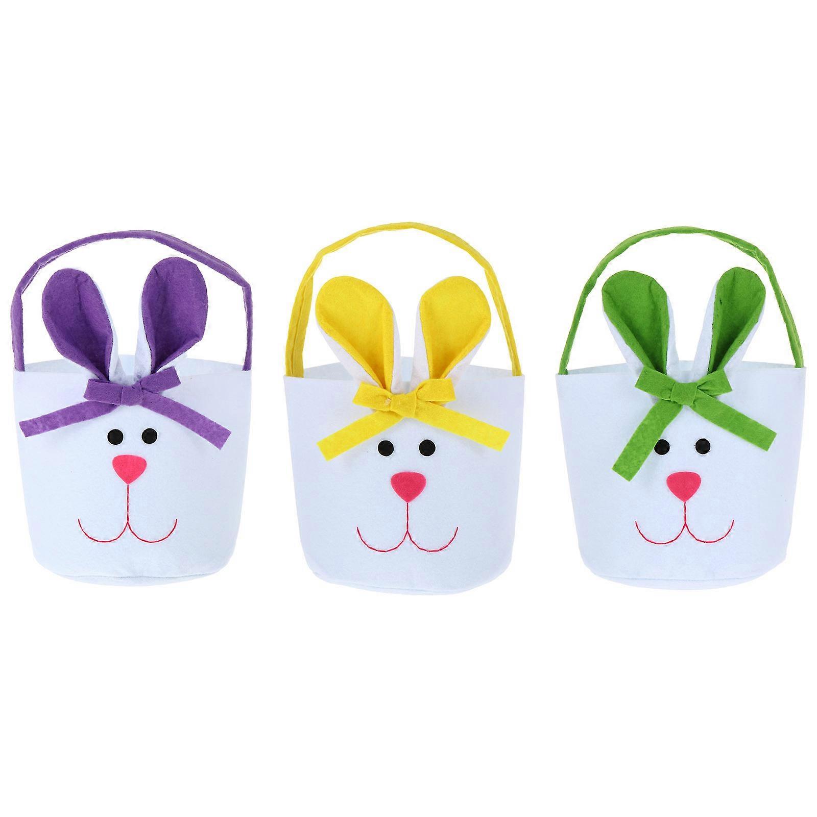 Bunny Shape Candy Storage Pouches for Children Easter 3Pcs
