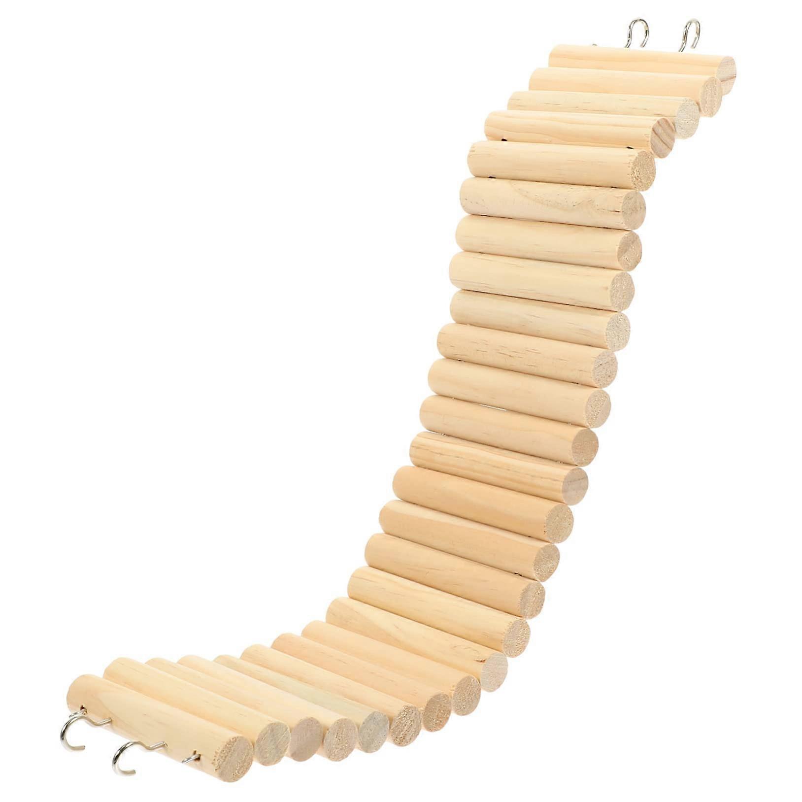 Ladder Fence Rabbit Rat Toy Wooden Climbing Ladder For Hamster Hideout Parakeets Guinea Pigs 60.00x8.00x1.00 cm Khaki