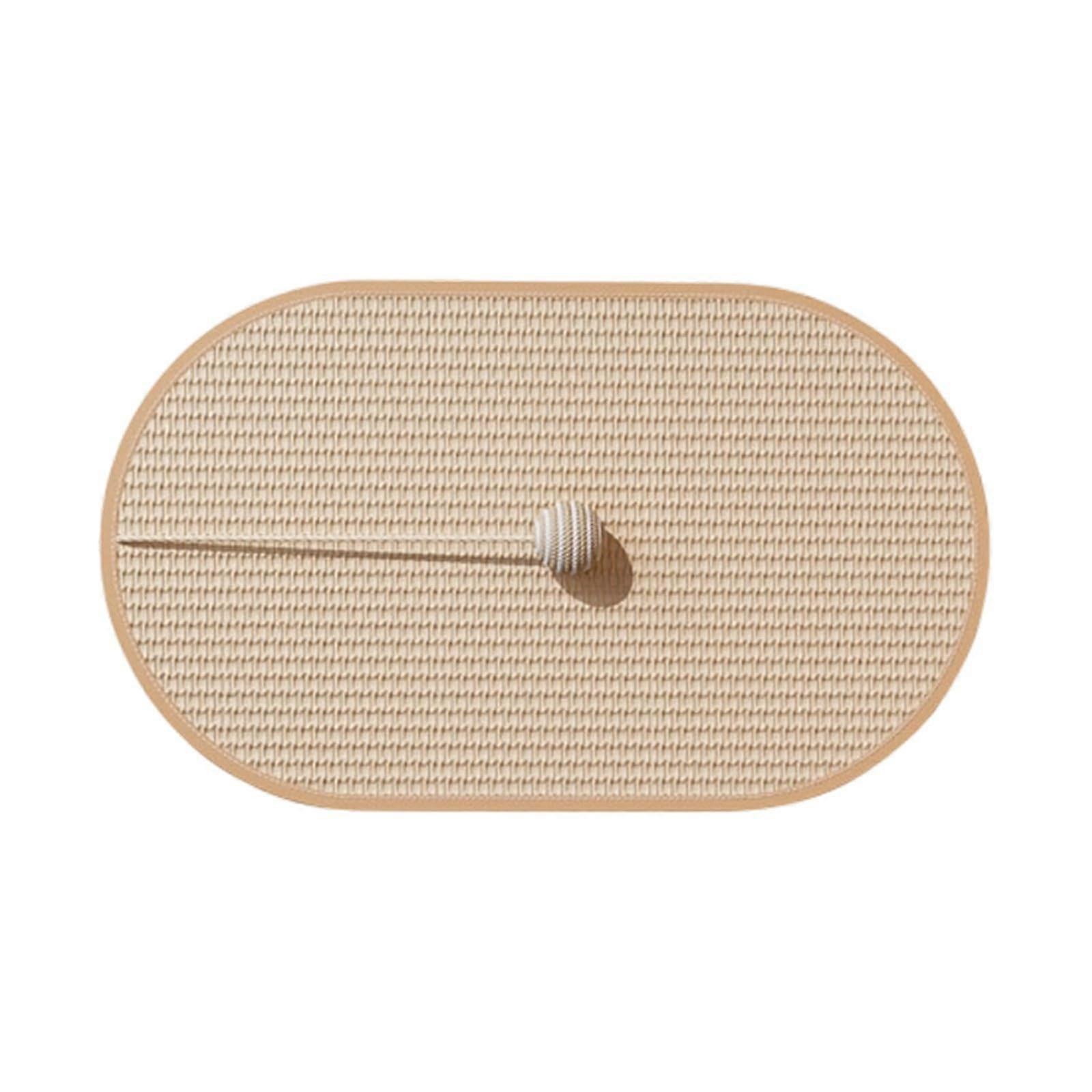 Reinforced Sisal Cat Wall Scratching Pad, Furniture Protector with Hanging Pet Toy, Home Decor, Oval Accessory