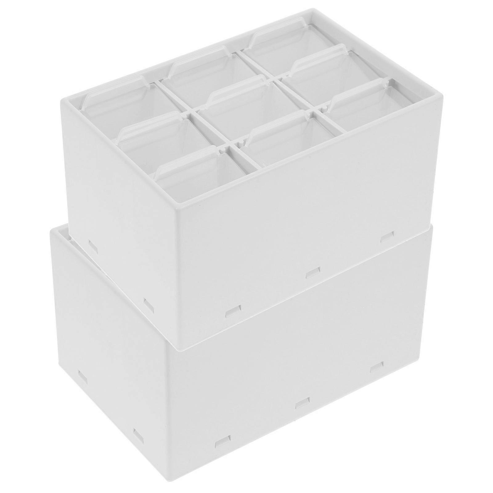 Desktop Drawer Organizer Layered Design Rectangular ABS Office Desk Organizer 2Pcs