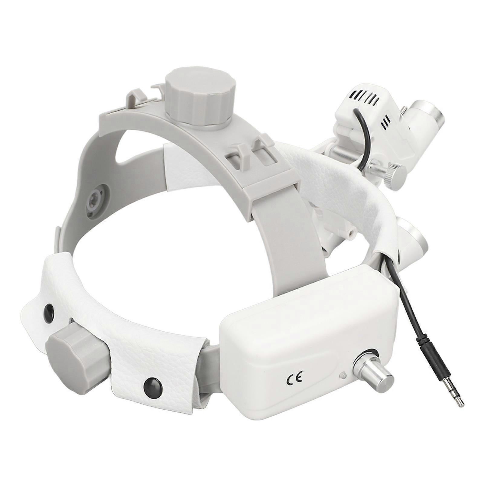 2.5X Lighted Head Magnifying Glasses Adjust Brightness Head Mount Magnifier with Light for Dental Surgery 100‑240V EU Plug