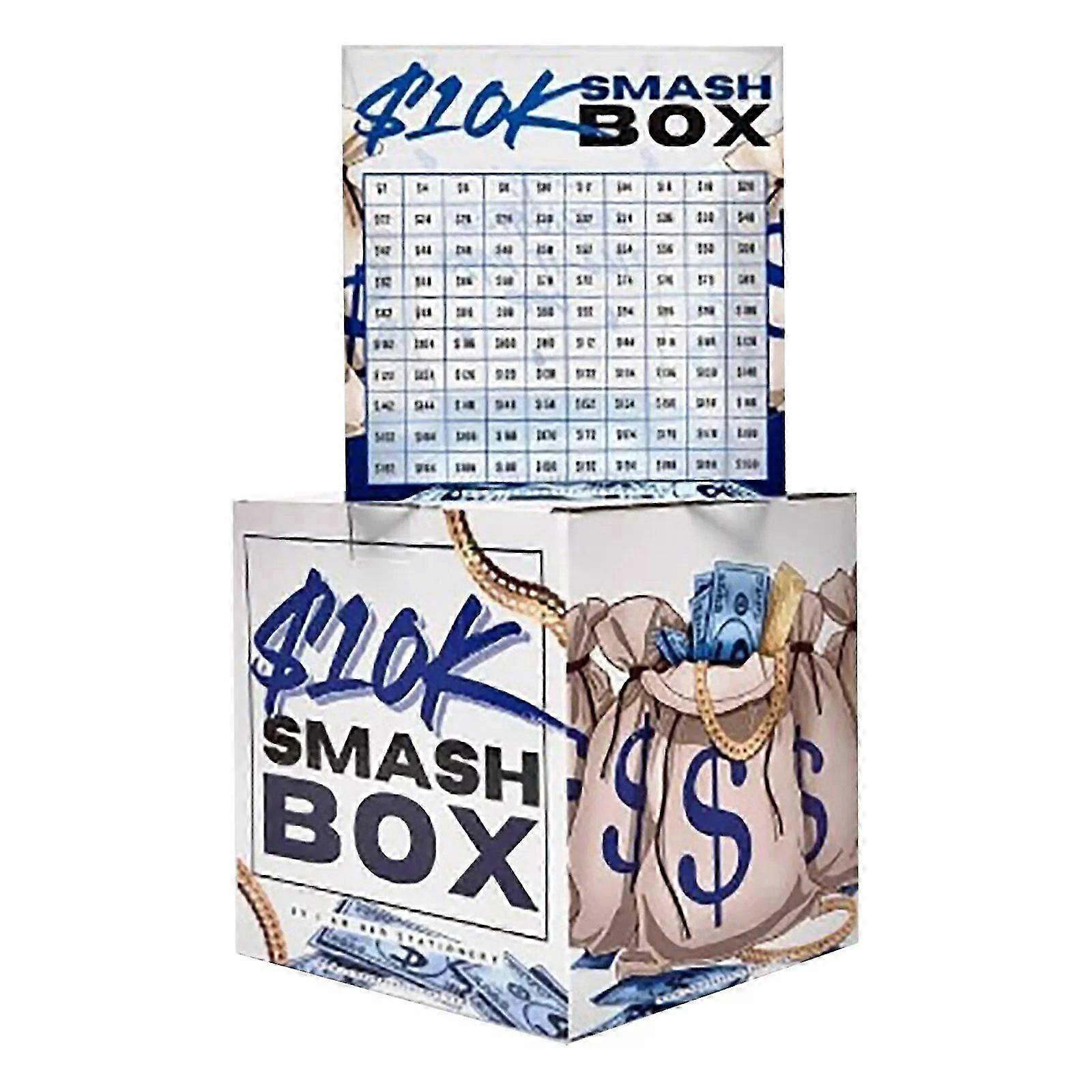 Smash Box 10k ، 10 كيلو Smash Box مقابل المال ، صندوق توفير النقود الشفاف ، مخطط الميزانية - أزرق