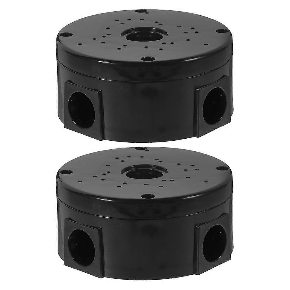 2PCS Junction Box Wall Mount Bracket Universal for Security Camera, Waterproof Hide Cable Round Junction Box for Wall Ceiling