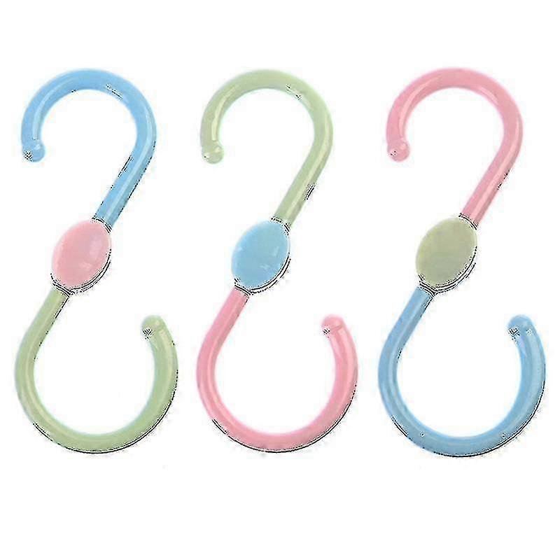 360-degree Rotatable Plastic S-shaped Double-head Hook for Bathroom, Kitchen  Clothes Bags