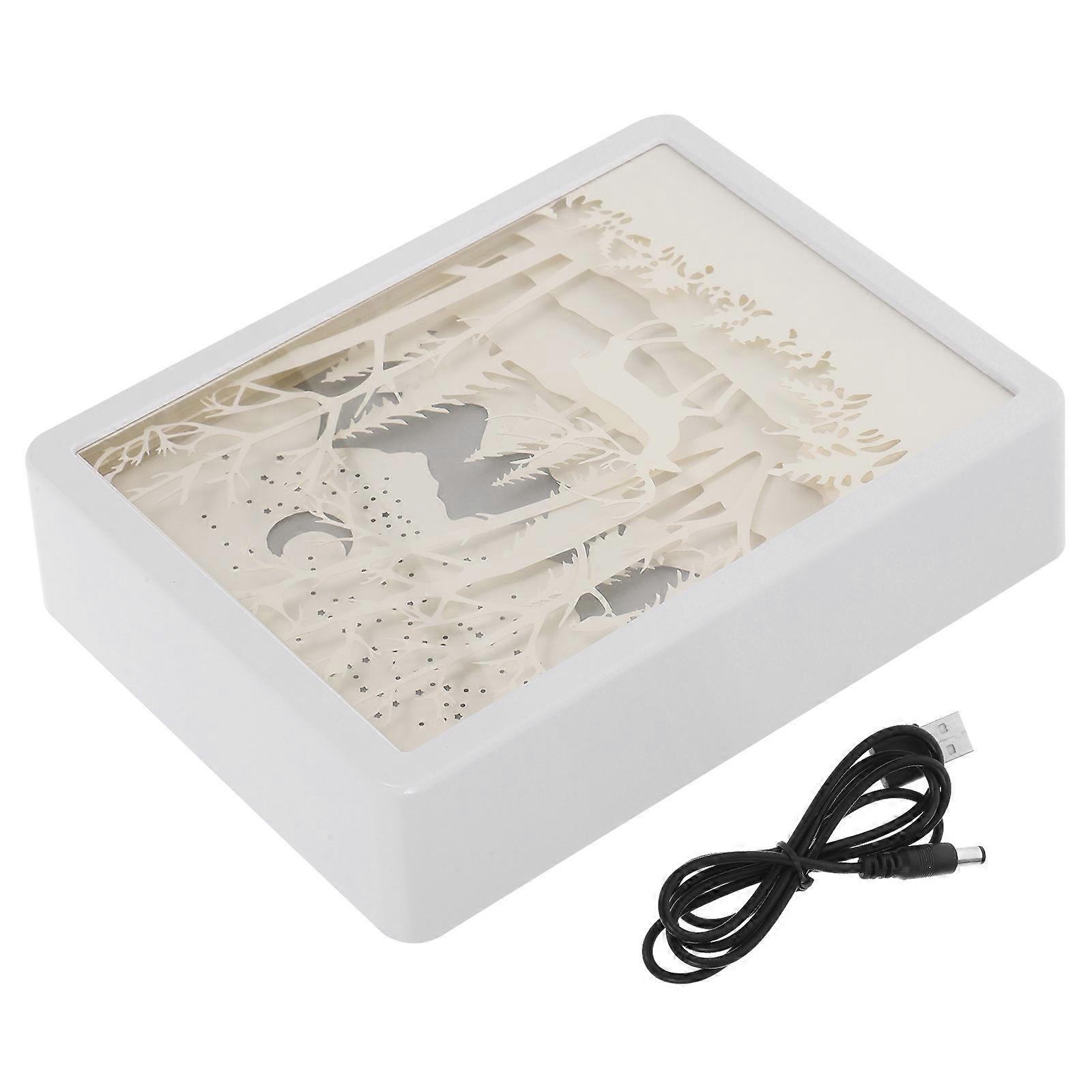 Forest Deer 3D Shadow LED Lamp Light Box Decorative Night Light for Christmas Gift