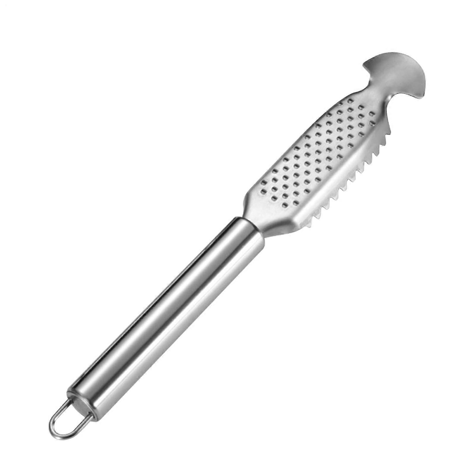 Fish Scale Remover, Stainless Steel Fish Scaler With Ginger Grater Design, Easy Scale And Guts Removal, Kitchen Tool