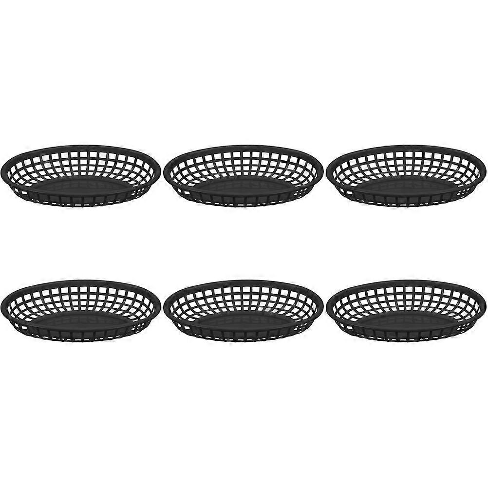 Diner Baskets Fast Food Serving Basket Breathable Design Red Color ABS Material 6Pcs