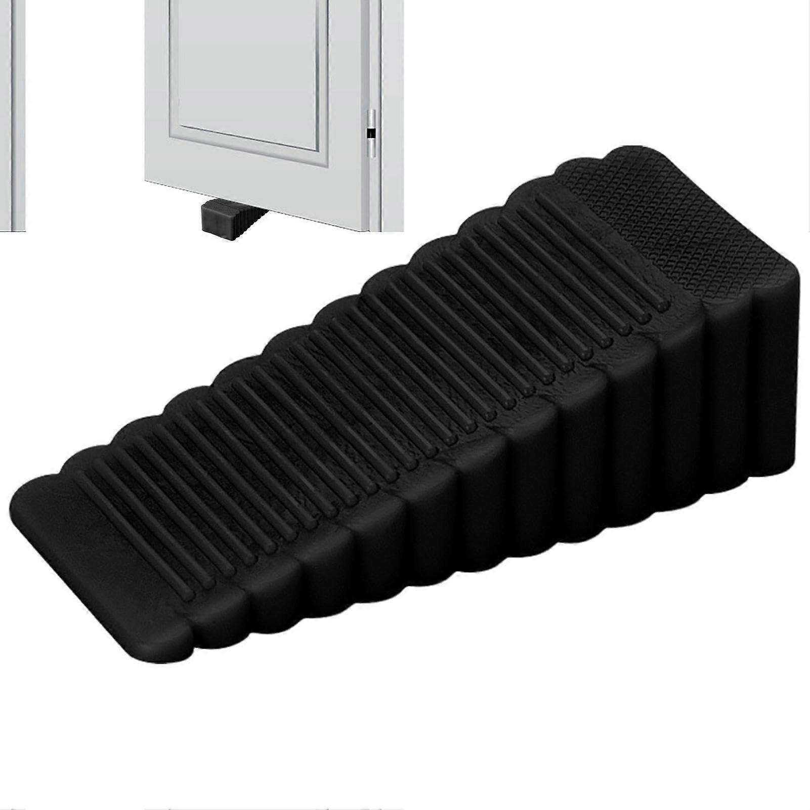 Door Stop Bottom Anti Collision Wedge Flexible Scratch Resistant Holder Black Trumpet