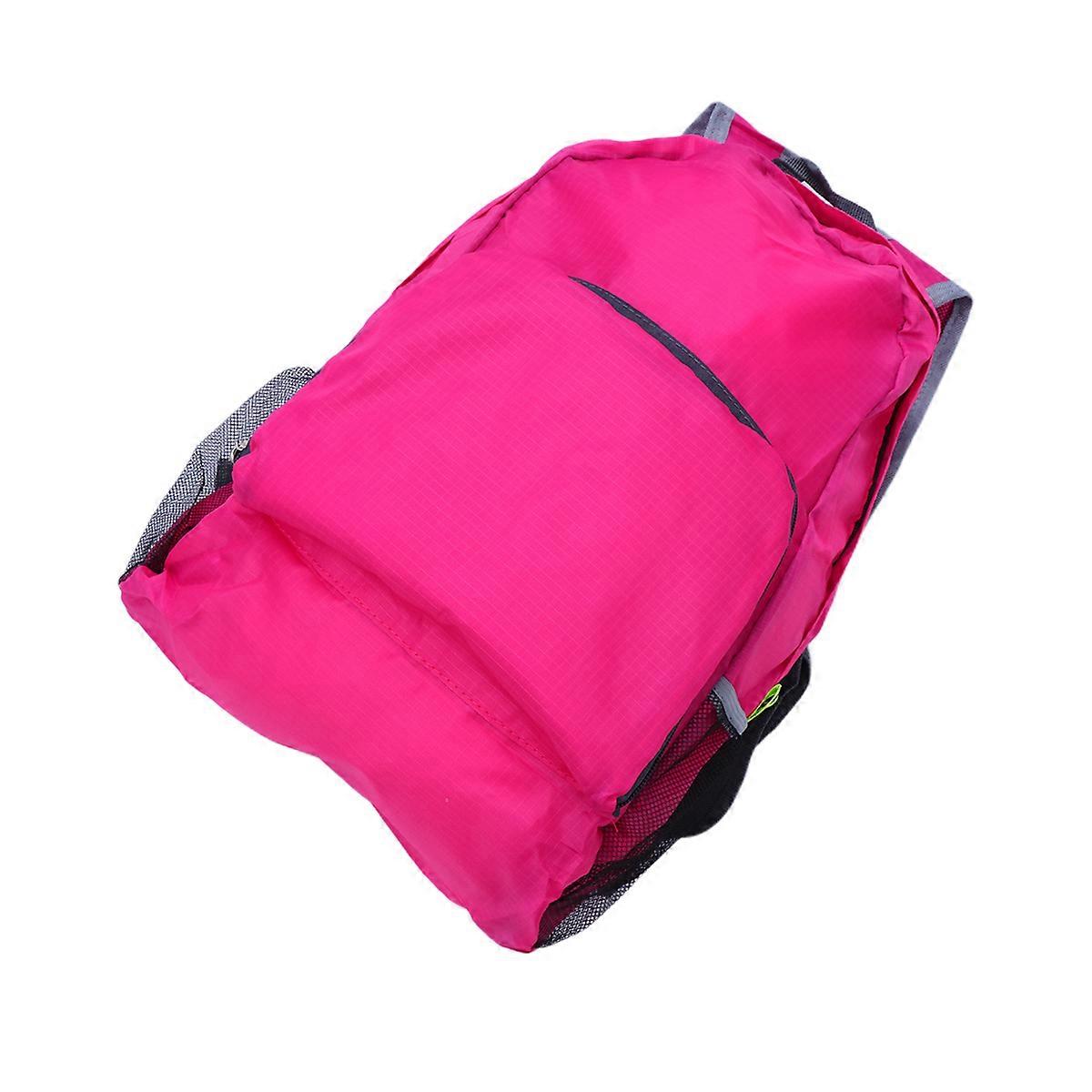 תרמיל טיולים מתקפל מסוגנן תיק כתף מתקפל יוניסקס לנסיעות פעילויות חוץ ורוד 41.5x27.5x10 ס"מ קיבולת גדולה 1 סט