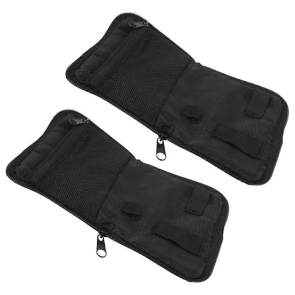 Diabetic Travel Case Organizer with Versatile Storage for Medical Instruments Portable Cloth Black 2pcs