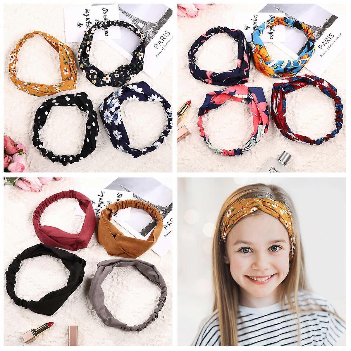 Knotted Headband For Women Girls Elastic Head Wrap Twisted Hair Band Assorted Color Approx 26 X 6 Cm 12Pcs
